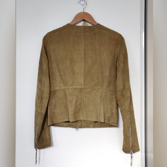 NWT Vintage European  100% Suede Leather Moto Jacket - Picture 3 of 10